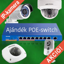 Ajándék switch négy IP-kamera vásárlásakor